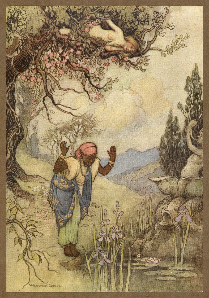 Otrok u studny ze Tří citronů. od Warwick Goble