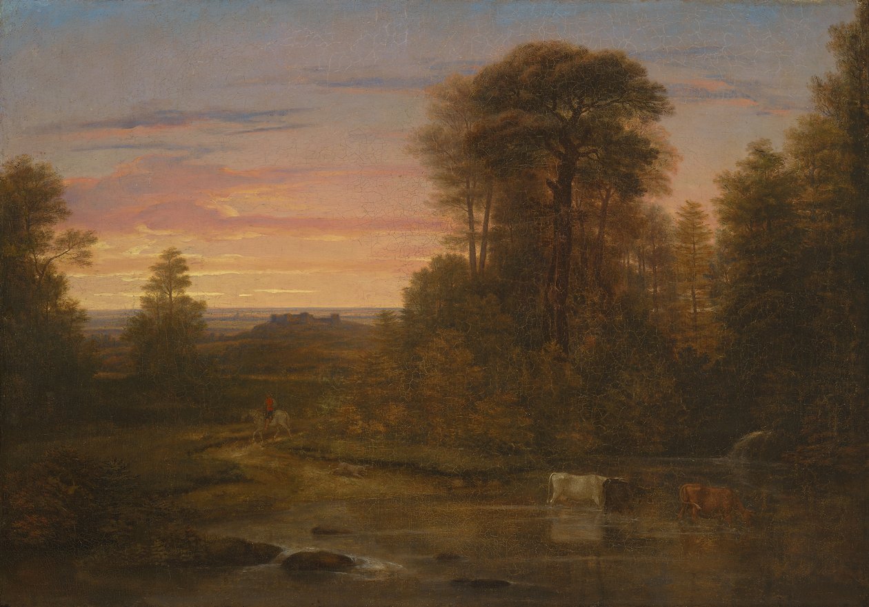 Krajina po západu slunce, cca 1819 (olej na plátně) od Washington Allston