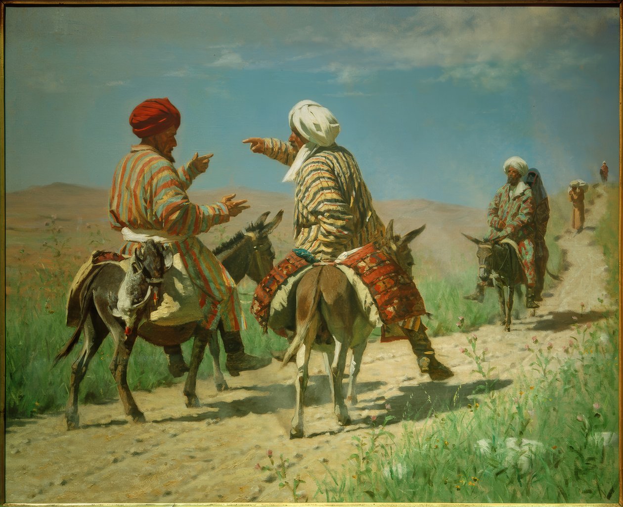 Mullah Ramin a Mullah Kerim bojují na cestě k ... od Wassili W. Werestschagin