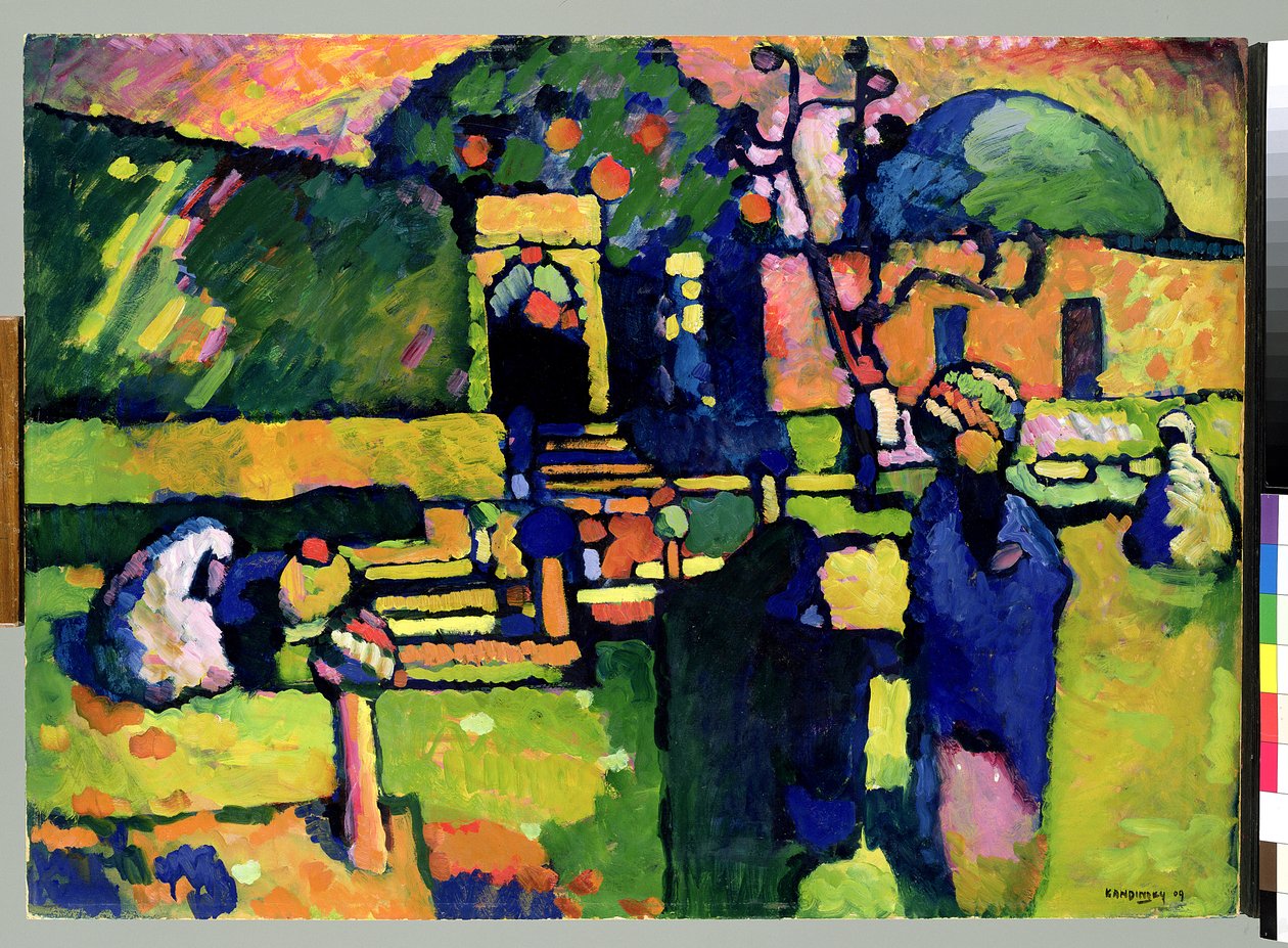 Arabský hřbitov, 1909 (olej na kartonu) od Wassily Kandinsky
