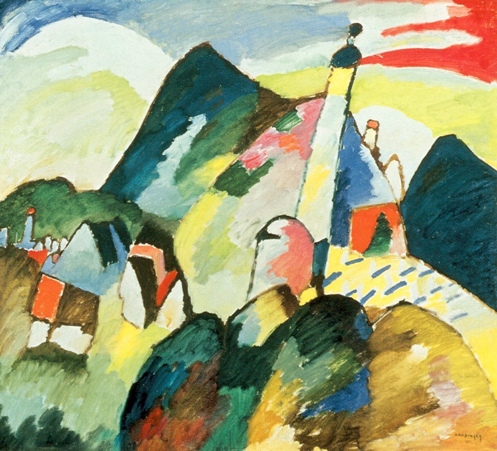 Pohled na Murnau s kostelem od Wassily Kandinsky