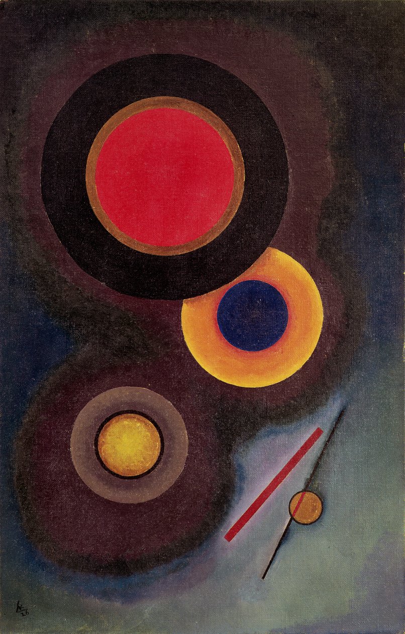 Kompozice s kruhy a čarami, 1926 od Wassily Kandinsky