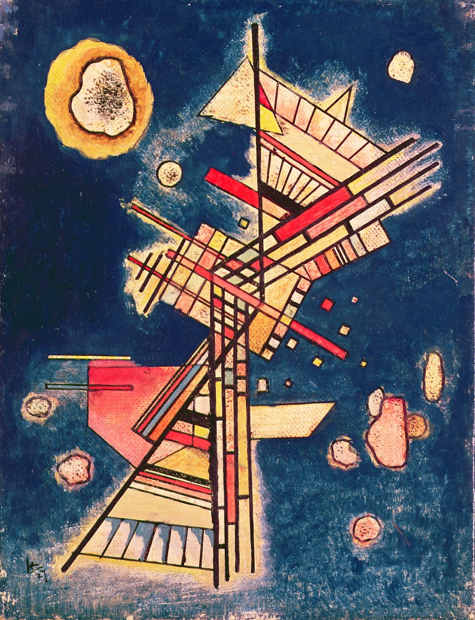 Kompozice s modrým pozadím, 1927 od Wassily Kandinsky