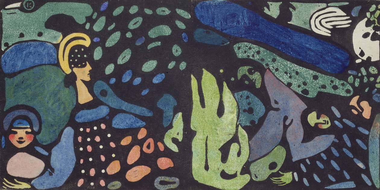 Snové děti (linoryt) od Wassily Kandinsky