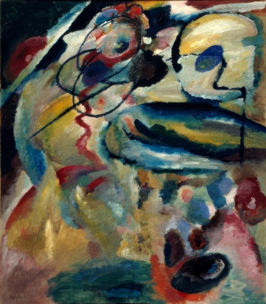 První neobjektivní obrázek s kruhem od Wassily Kandinsky