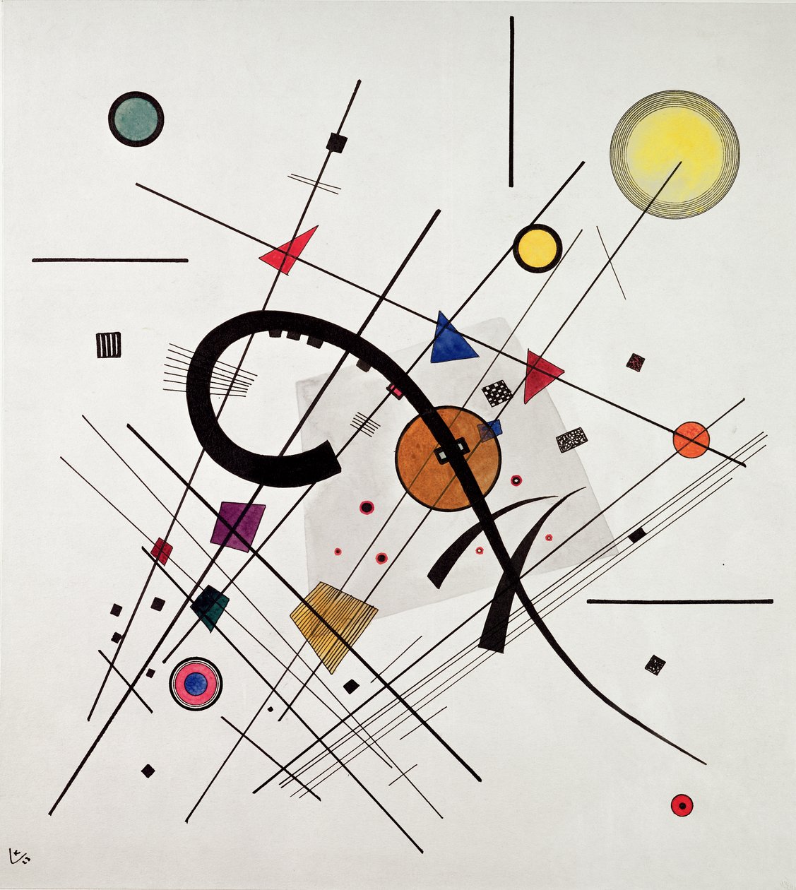Šedý čtverec, 1923 (pero, inkoust a wc) od Wassily Kandinsky