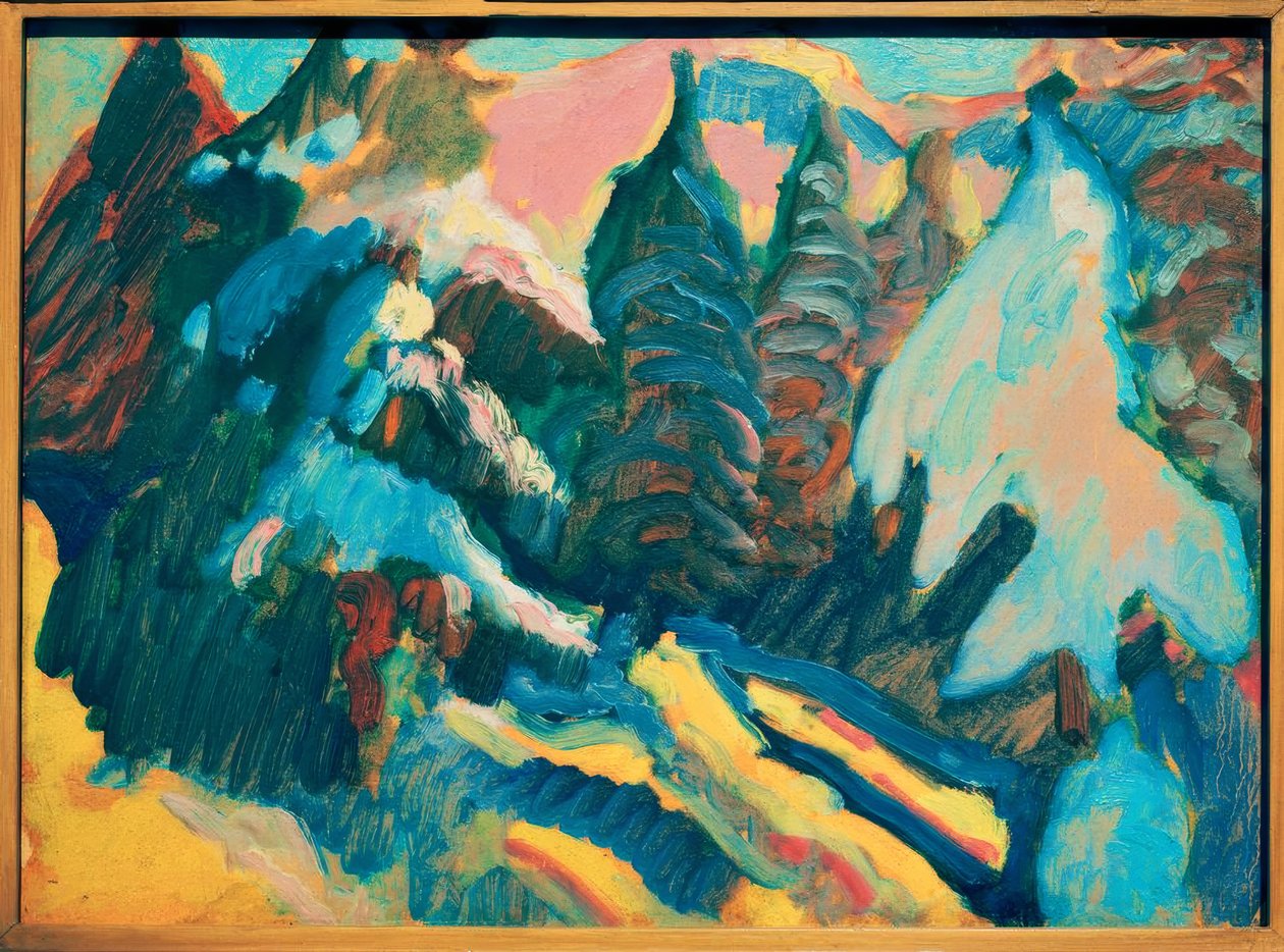 Kochel - Zasněžené stromy od Wassily Kandinsky