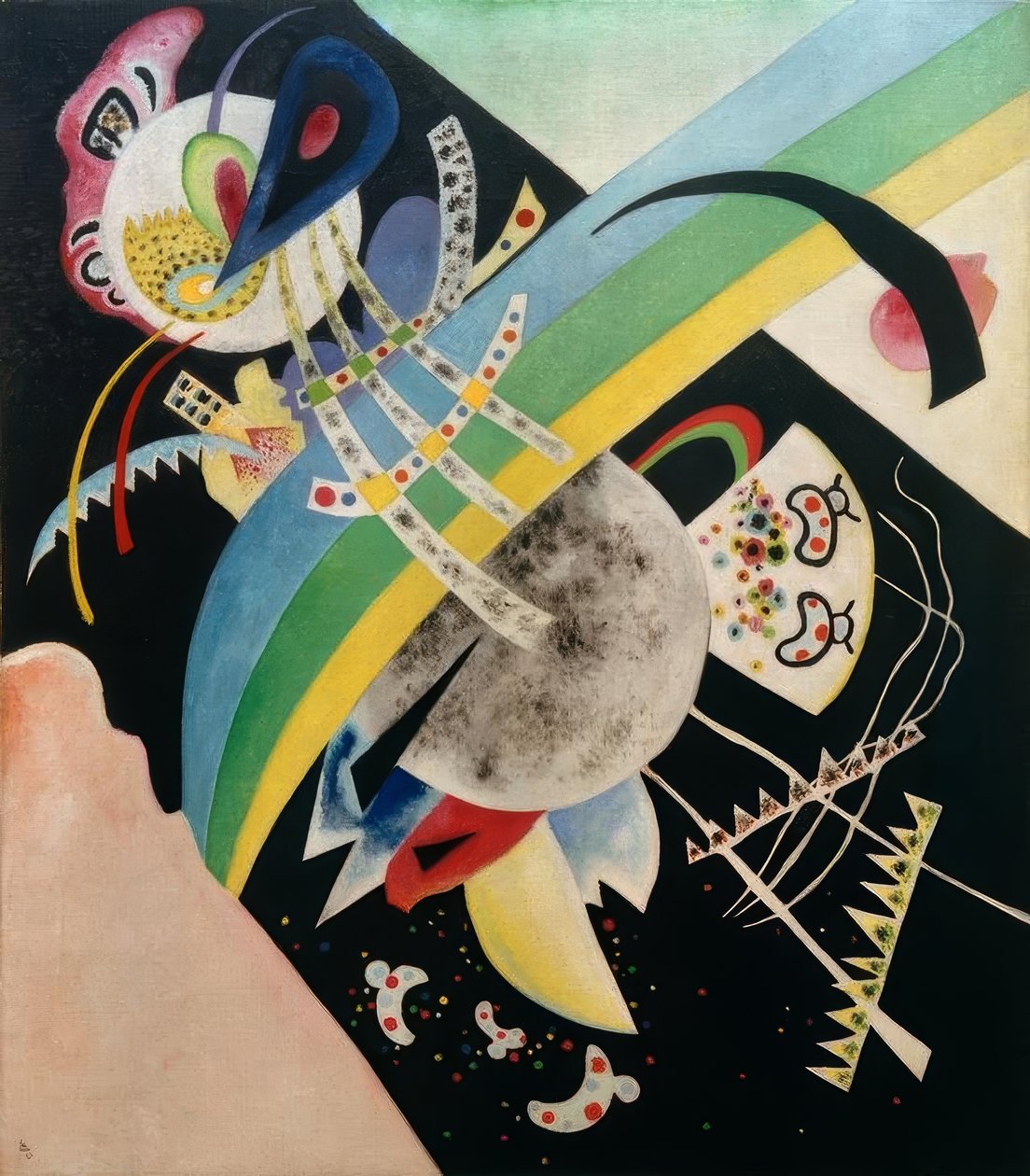 Kruhy na černém pozadí od Wassily Kandinsky