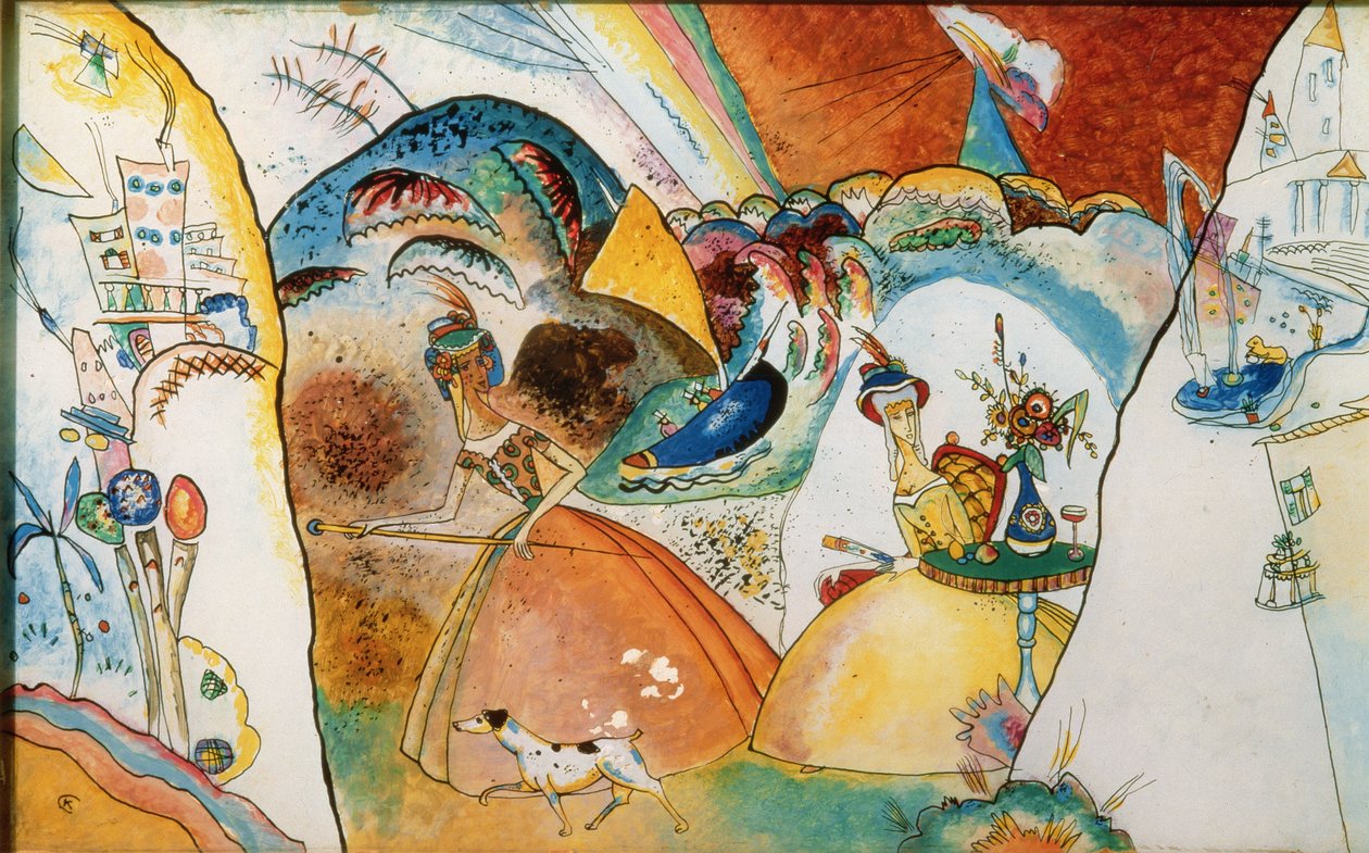 Dámy v krajině, 1918 od Wassily Kandinsky