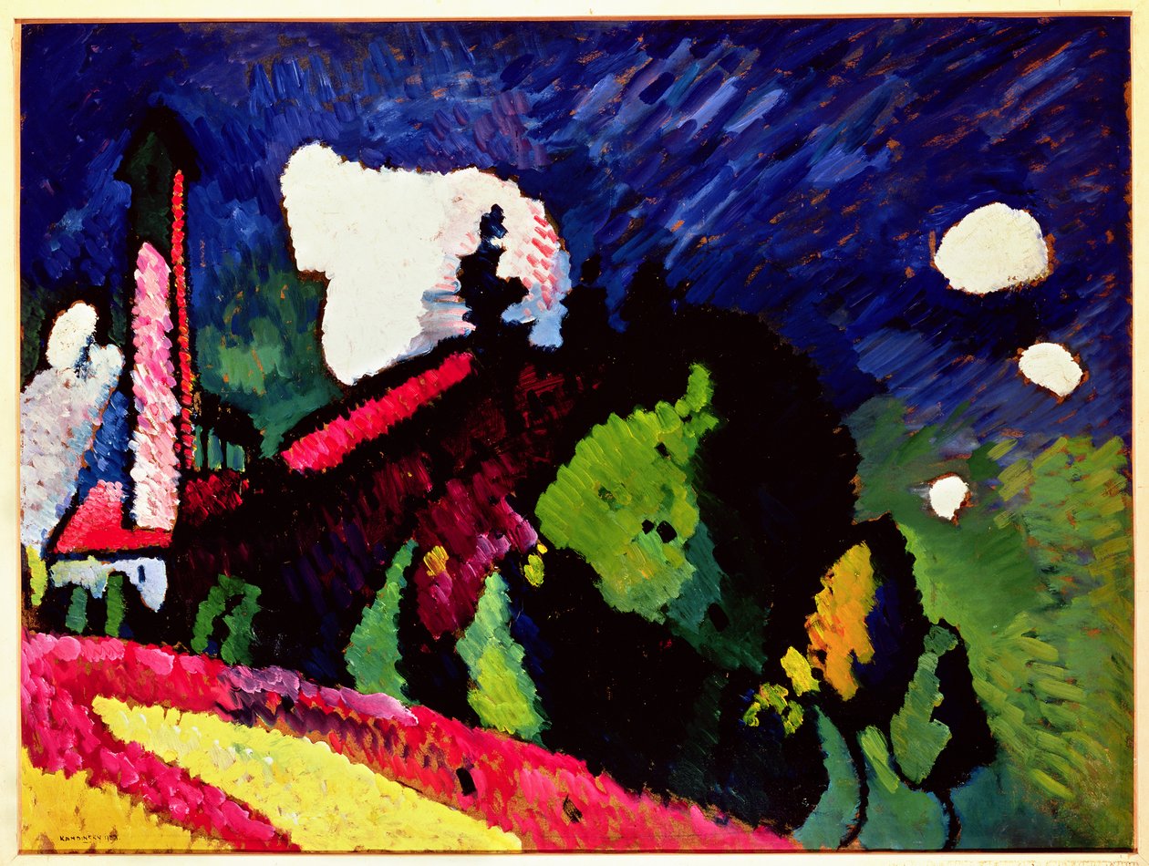 Krajina s věží, 1909 od Wassily Kandinsky