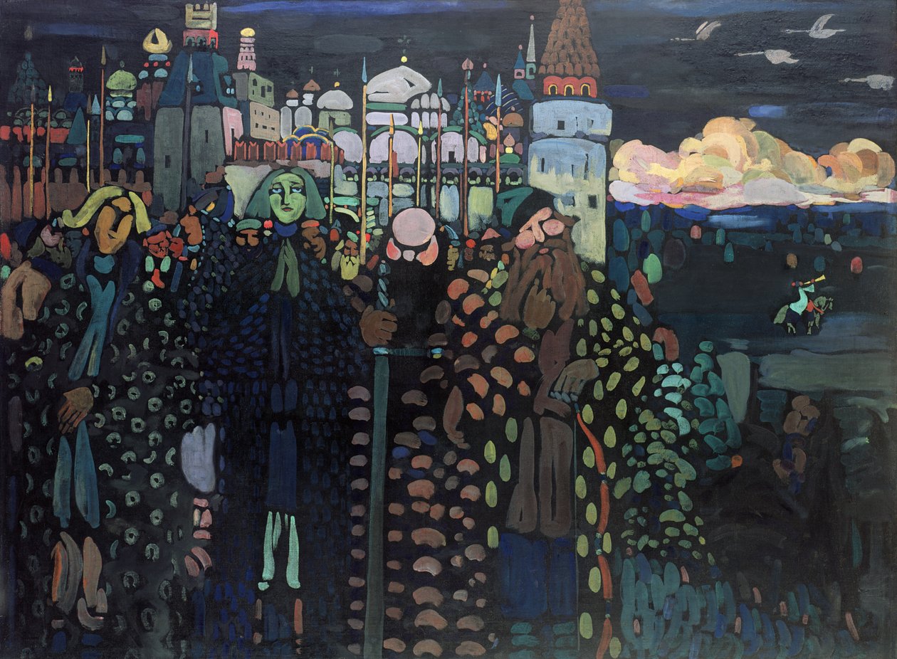 Ráno, 1909 (tempera na plátně) od Wassily Kandinsky