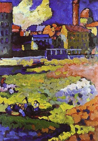 Mnichov-Schwabing s kostelem St-Ursula od Wassily Kandinsky