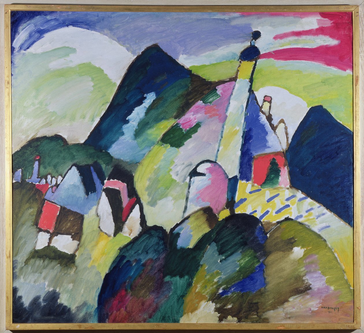 Murnau s kostelem II, 1910 od Wassily Kandinsky