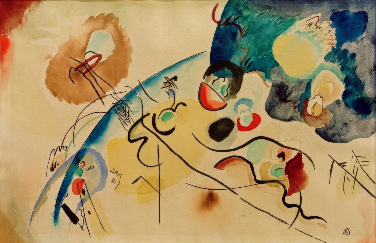 Bez názvu (kompozice s motivem trojky) od Wassily Kandinsky