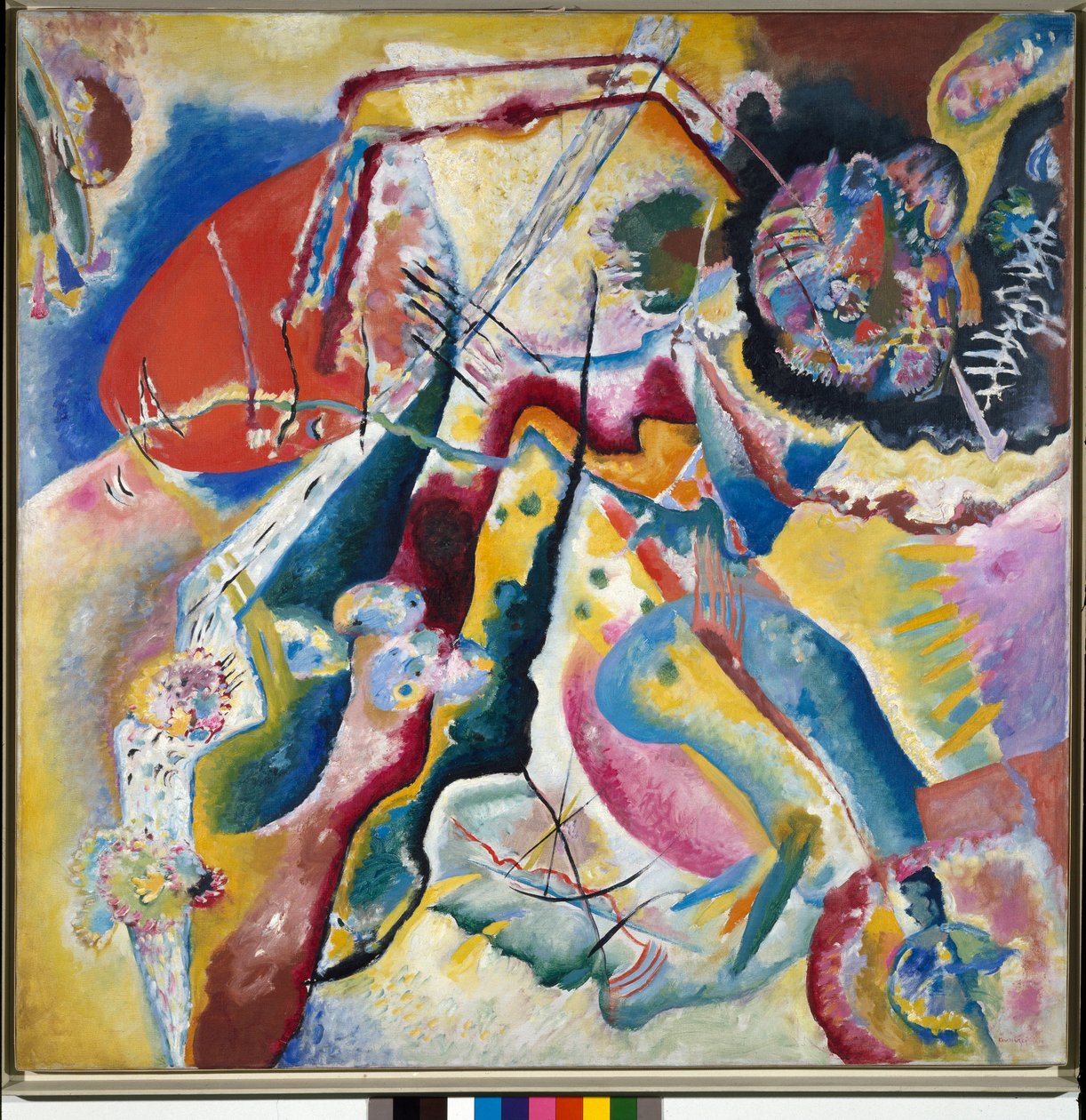Obraz s červenou skvrnou Obraz Vasilije Kandinského (nebo Wassily Kandinského nebo Kandinského, 1866-1944), 1914 - soukromá sbírka od Wassily Kandinsky
