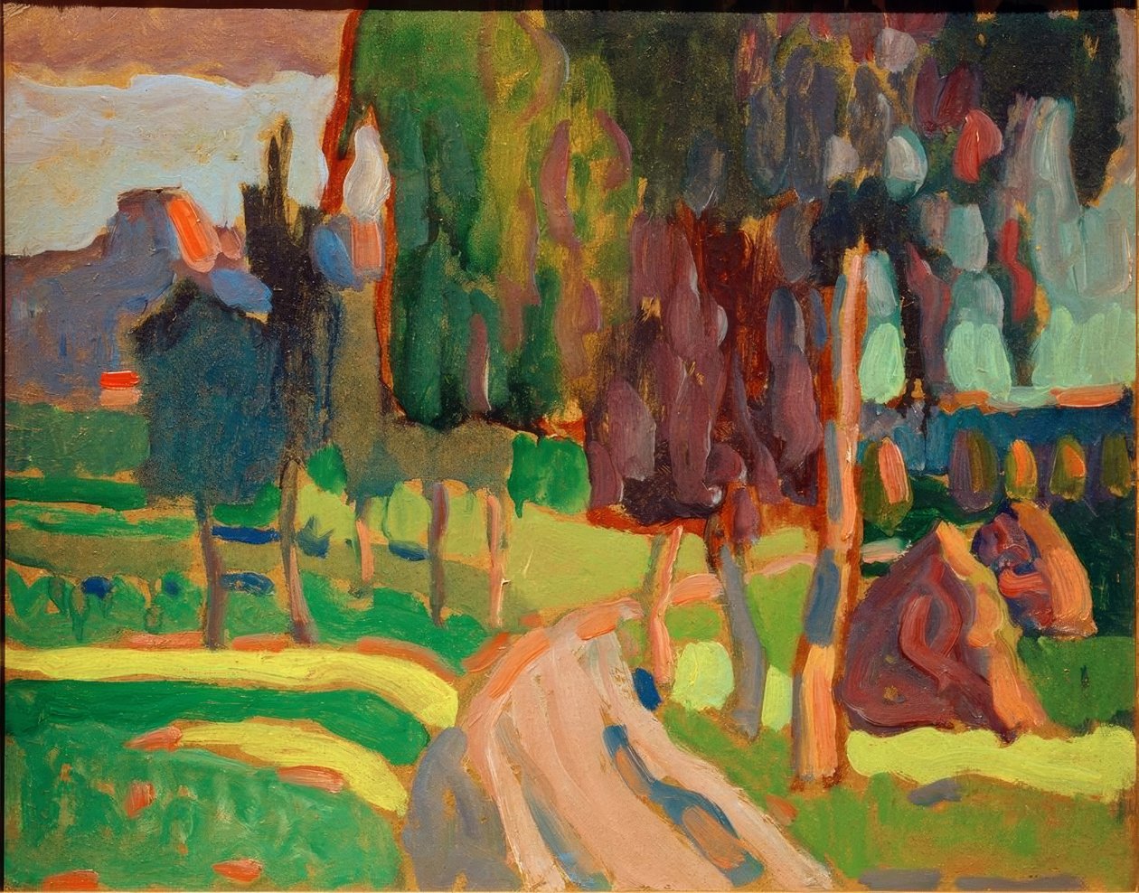 Letní krajina při západu slunce od Wassily Kandinsky