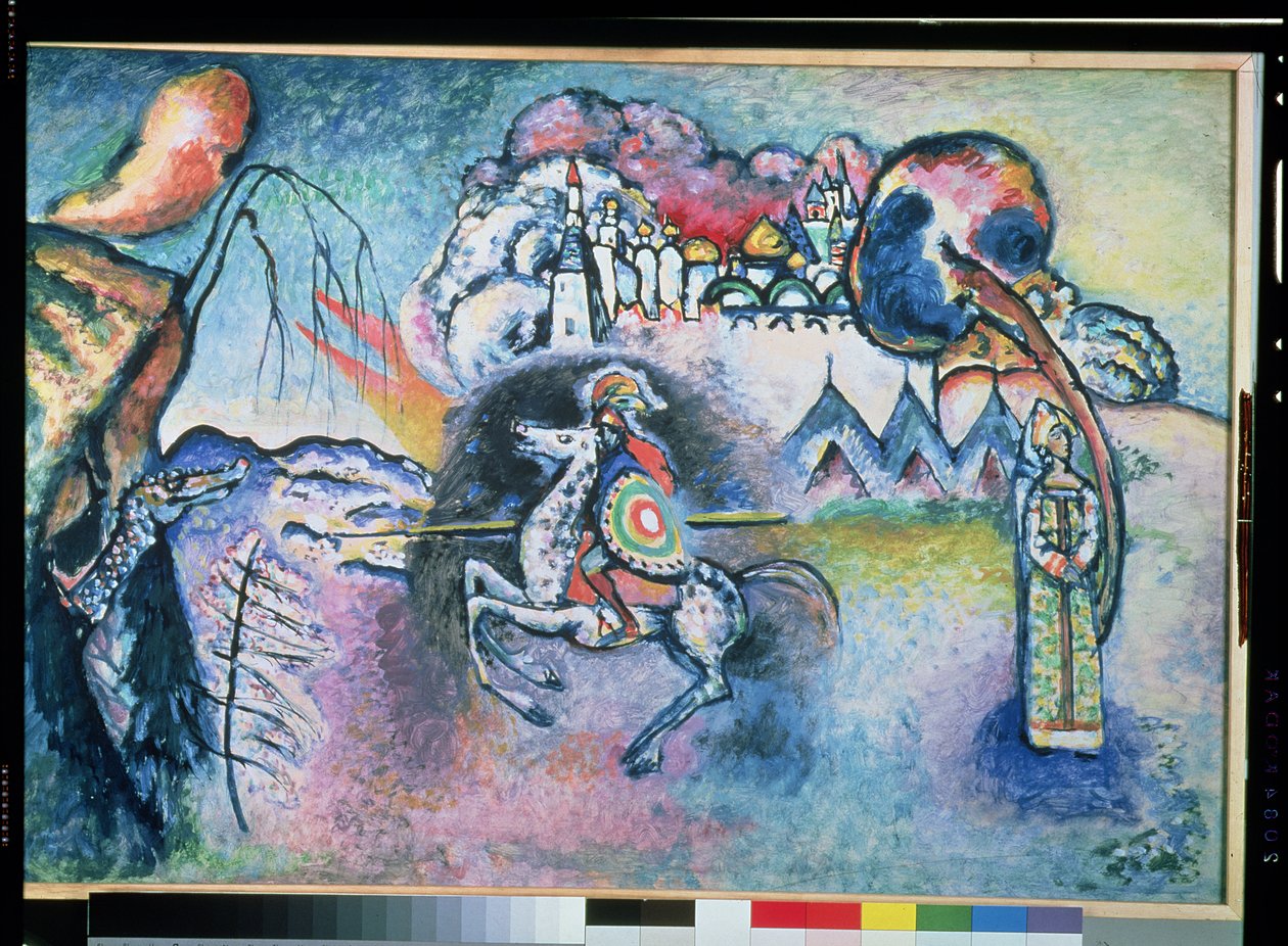 Svatý Jiří, 1914-15 (olej na kartonu) od Wassily Kandinsky