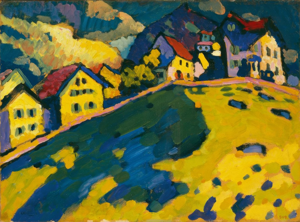 Studie pro domy na kopci od Wassily Kandinsky