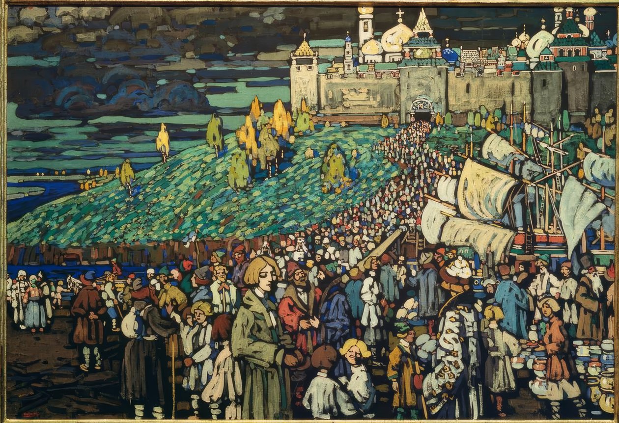 Příjezd obchodníků od Wassily Kandinsky