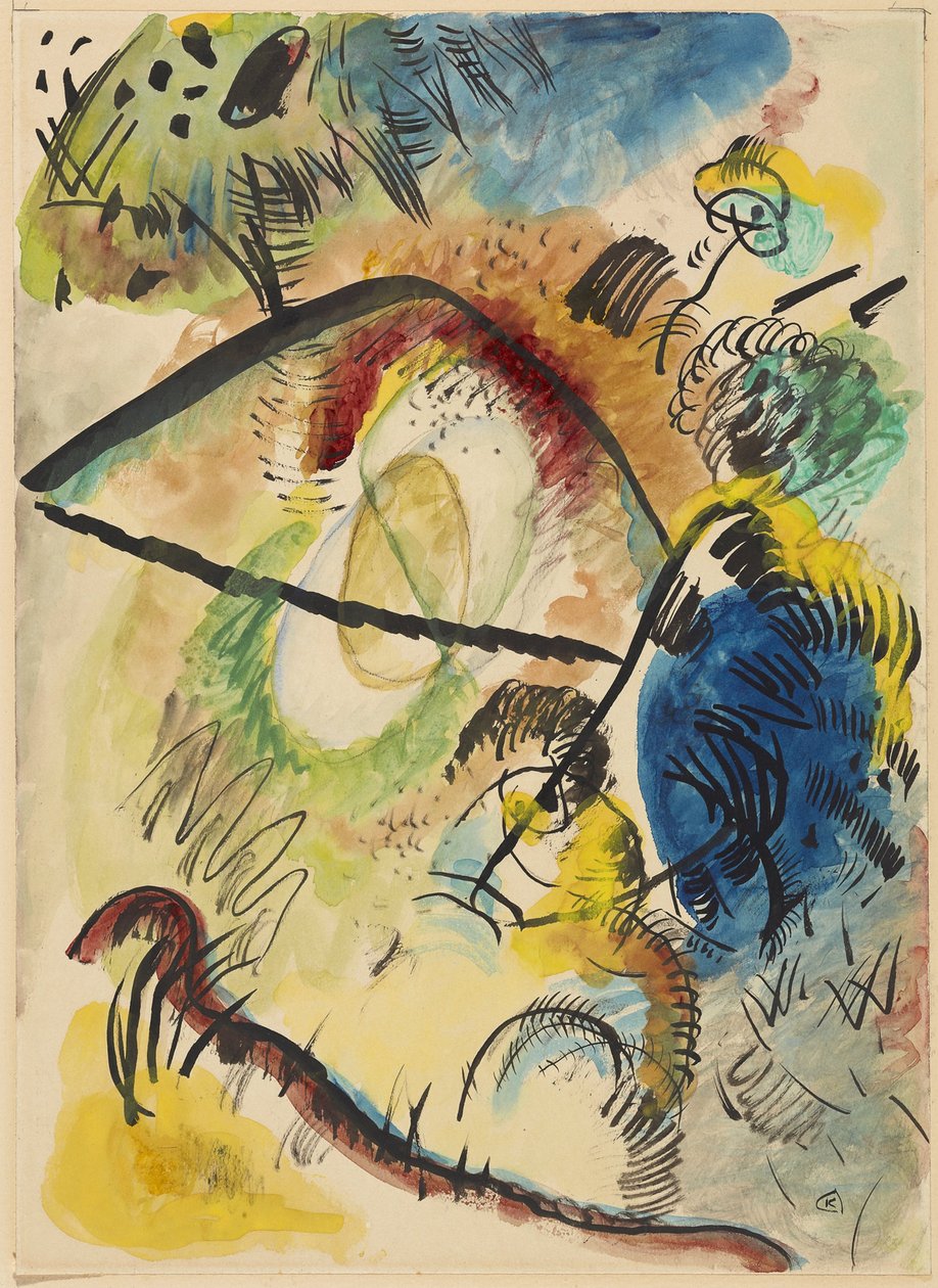 Akvarel IX (s černými tahy) od Wassily Kandinsky