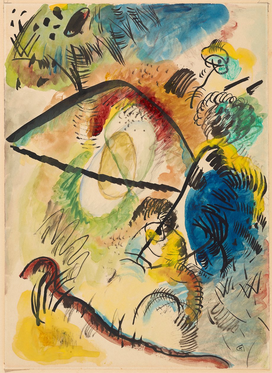 Akvarel IX (s černými tahy) od Wassily Kandinsky