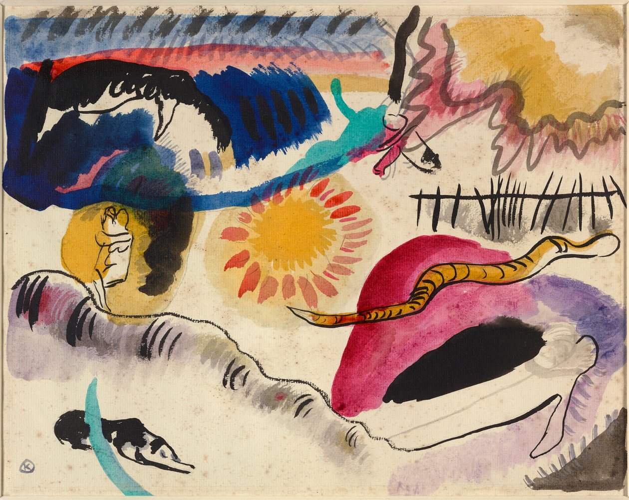Akvarel č. 3 (Zahrada lásky) od Wassily Kandinsky