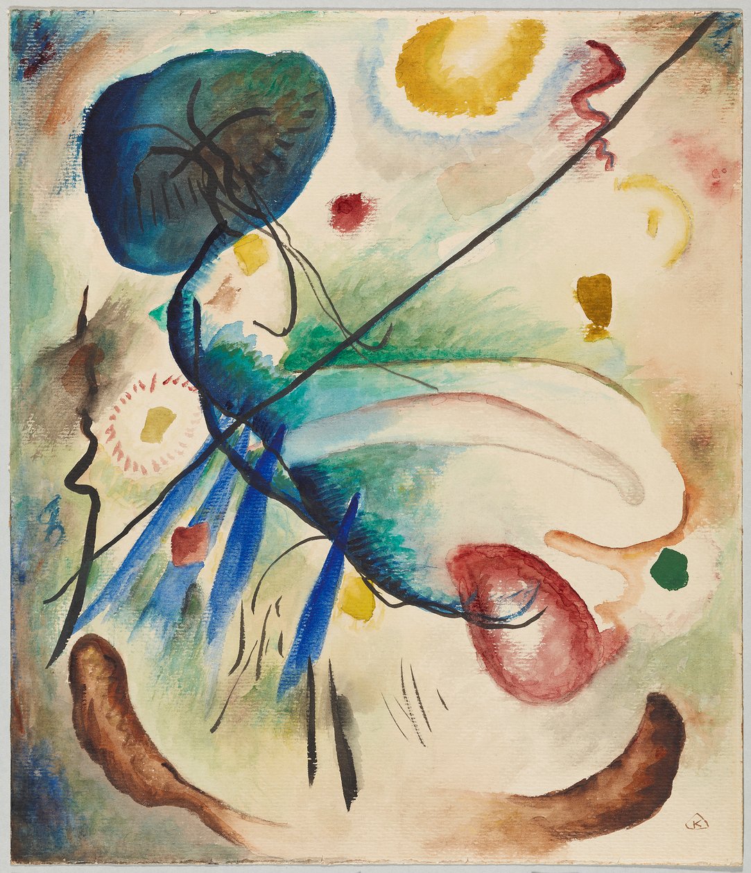 Akvarel s konturami od Wassily Kandinsky