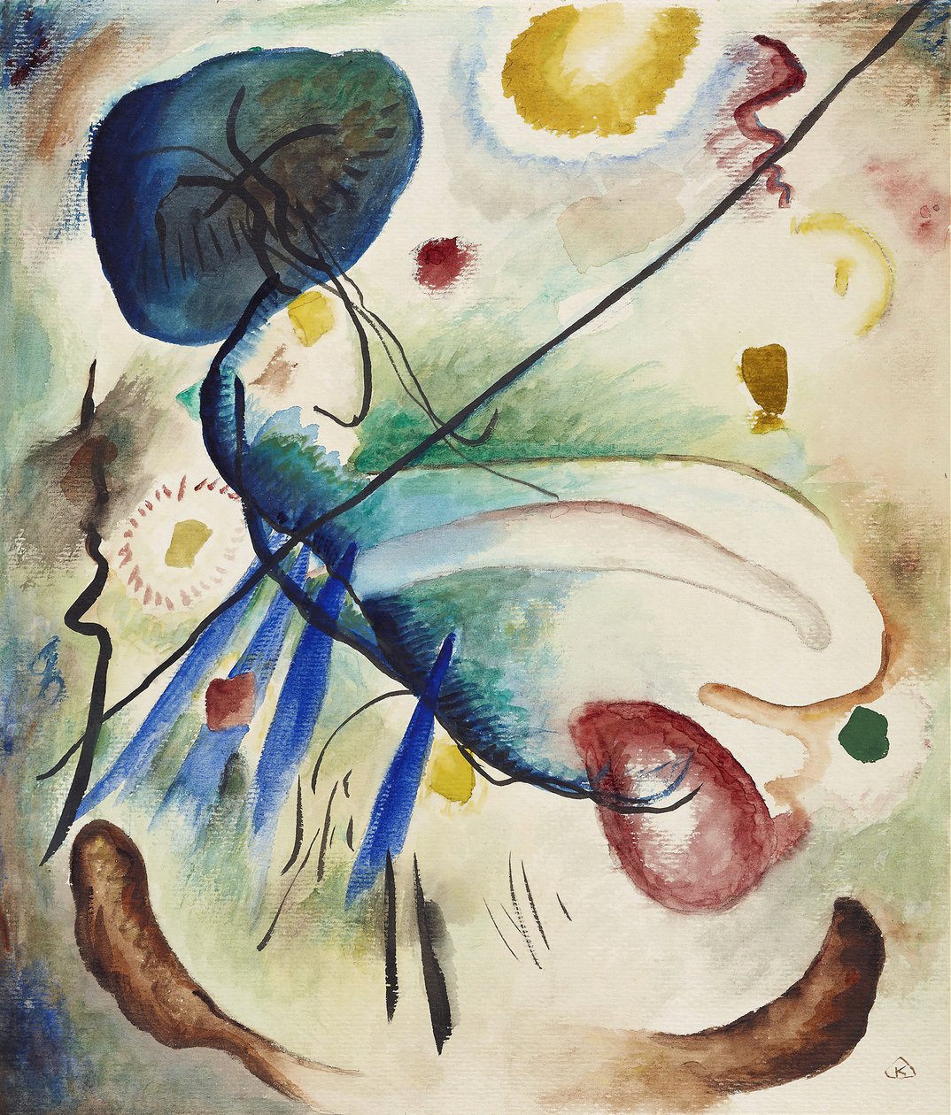 Aquarell mit Strich Akvarel s tahem, 1912. od Wassily Kandinsky