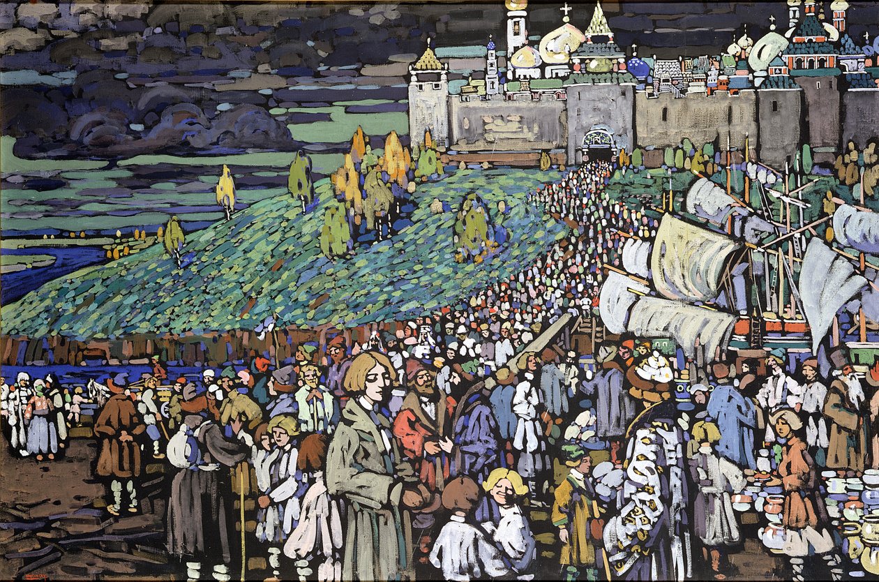Příjezd obchodníků od Wassily Kandinsky