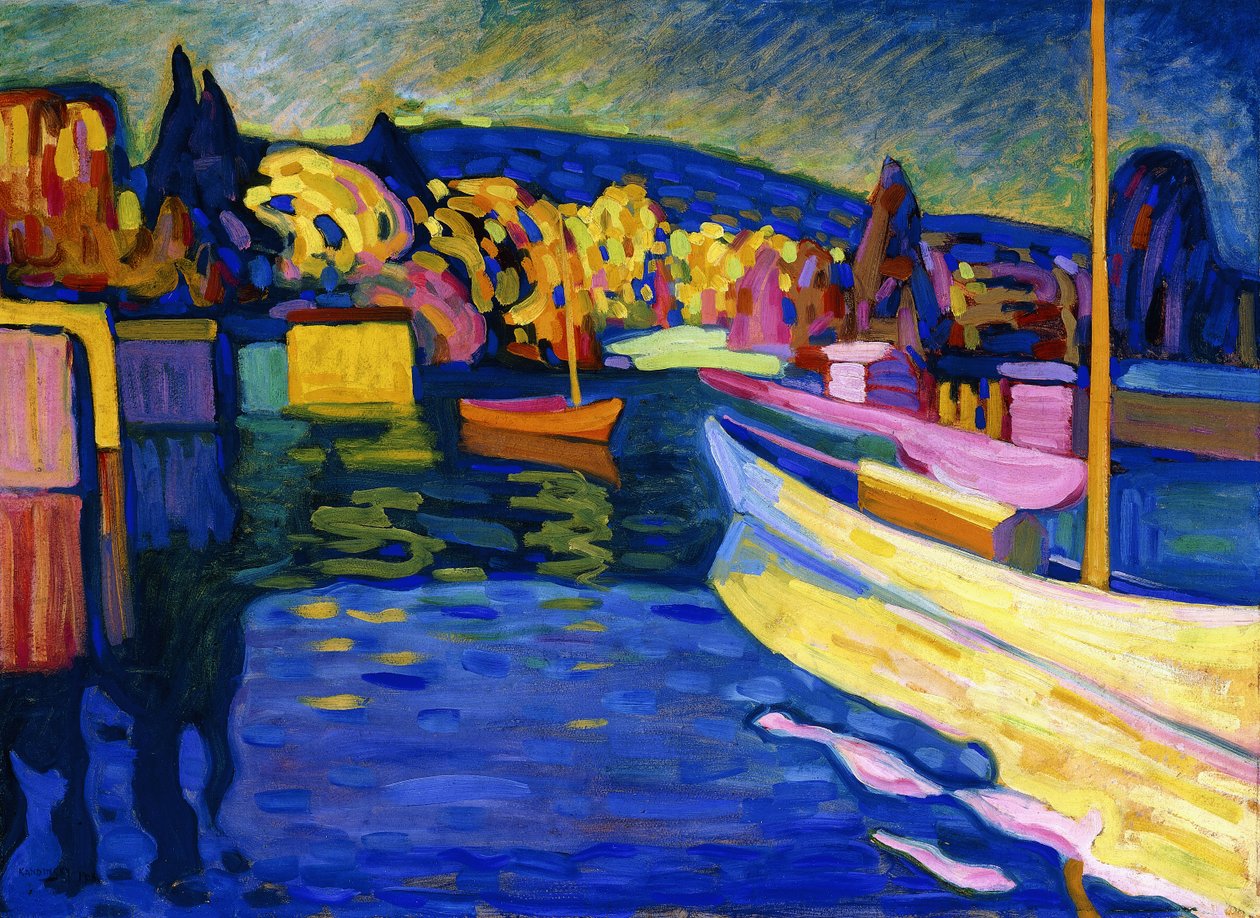 Podzimní krajina s loděmi od Wassily Kandinsky