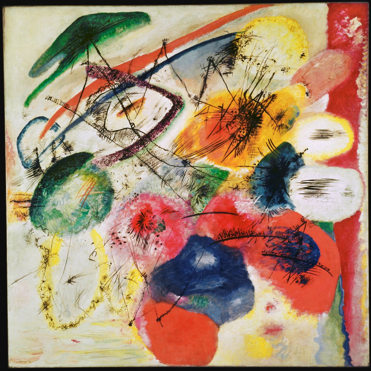 Černé linie (olej na plátně) od Wassily Kandinsky