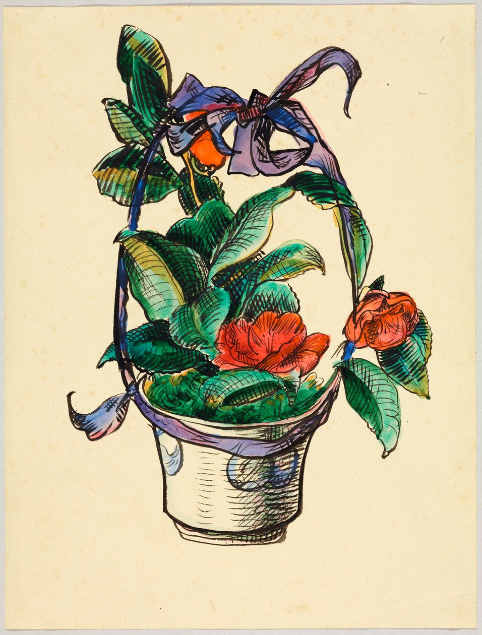 Blumenstock mit Schleife od Wassily Kandinsky
