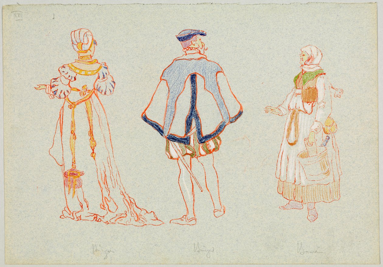 Měšťanský a selský kroj 16. století od Wassily Kandinsky