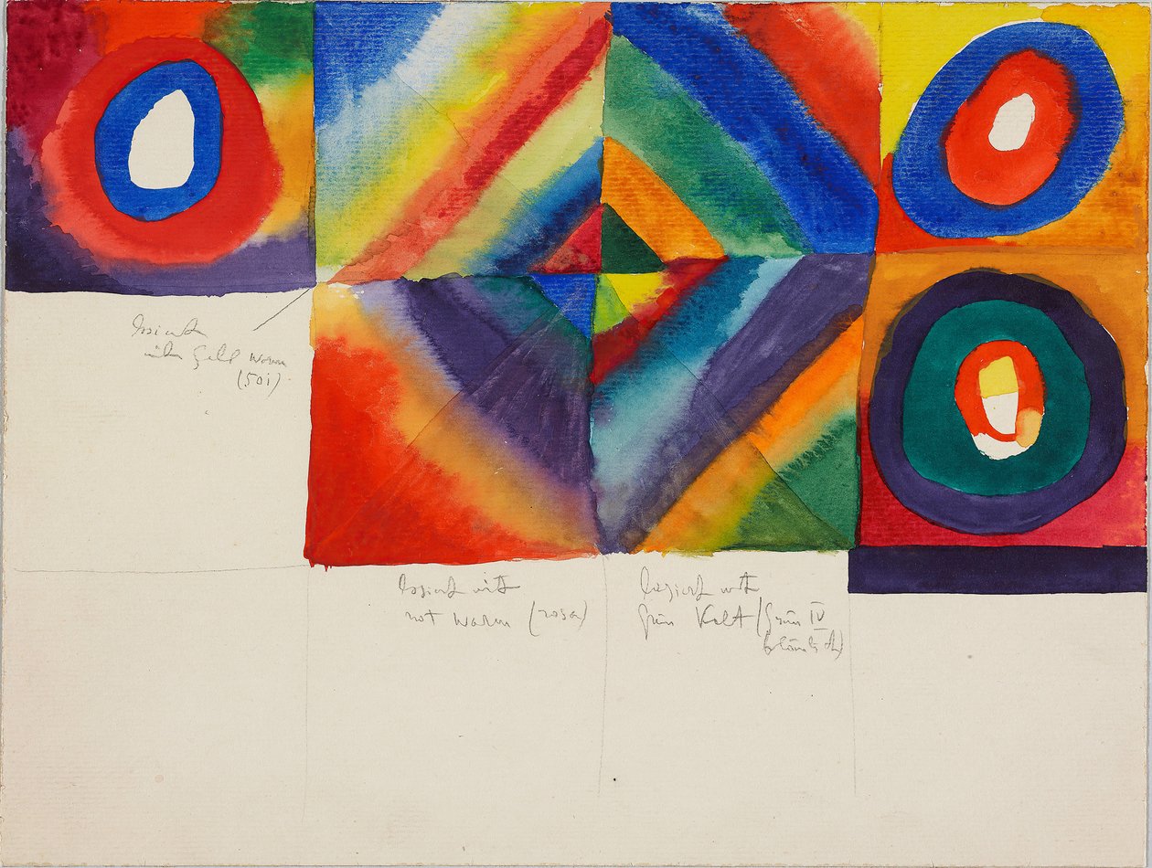 Barevné studie s informacemi o technice malby, 1913. od Wassily Kandinsky