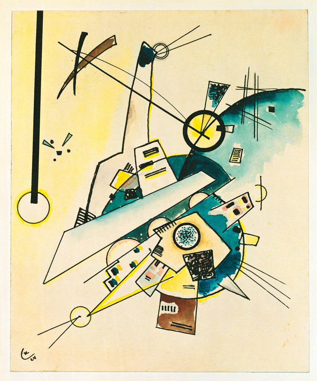 Kompozice (tuš a akvarel na papíře) od Wassily Kandinsky