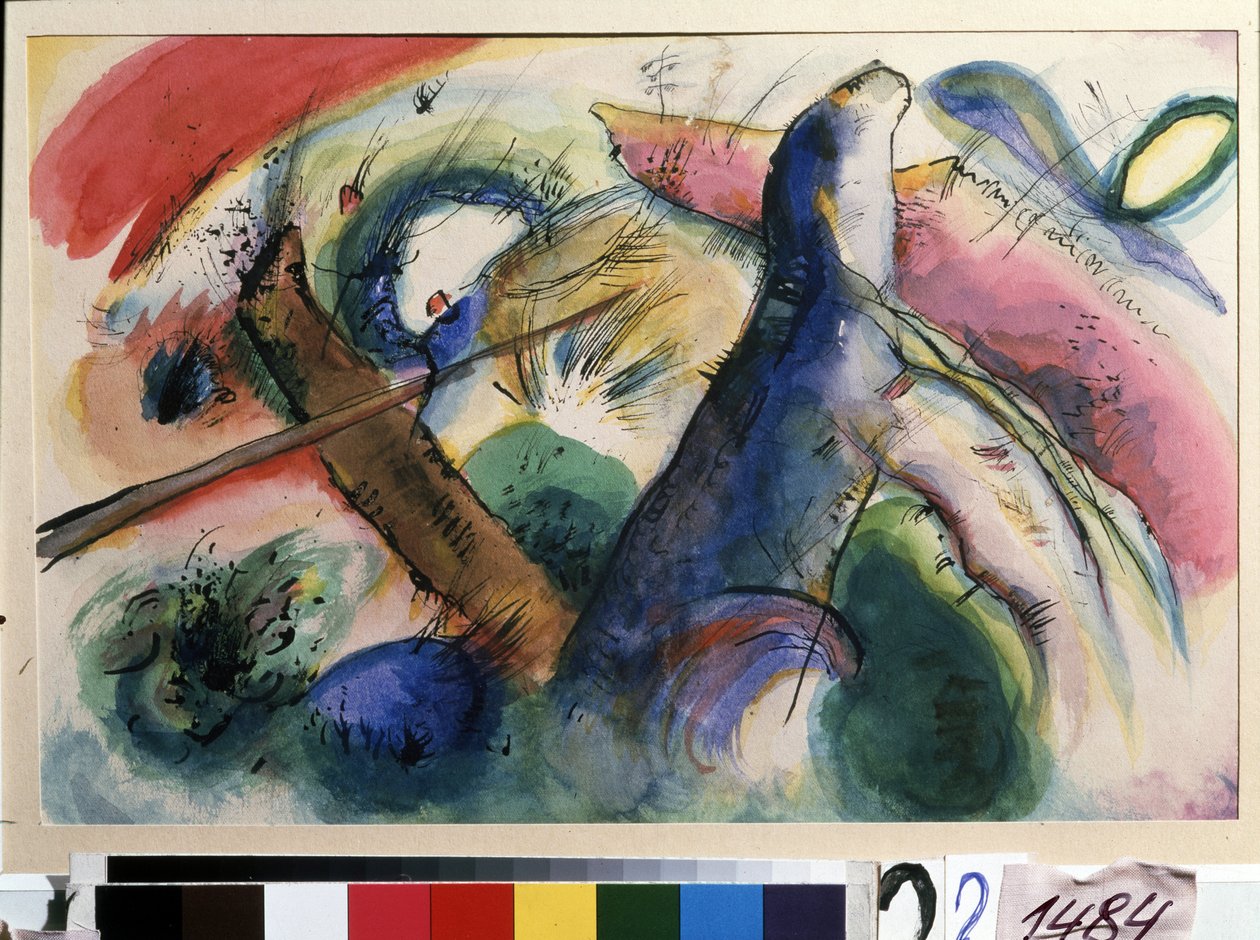 ""Composition E"" Akvarel od Vassily Kandinsky (nebo Wassily Kandinsky nebo Kandinskyj od Wassily Kandinsky