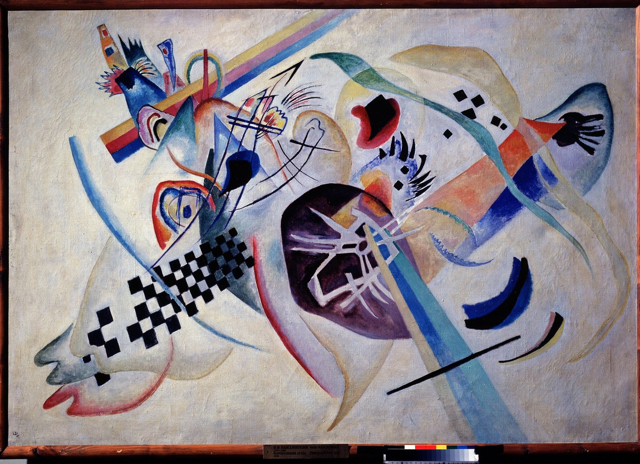 ""Skladba č. 224. Na bílé"" Obraz Vasilije Kandinského (nebo Wassily Kandinského nebo Kandinského od Wassily Kandinsky