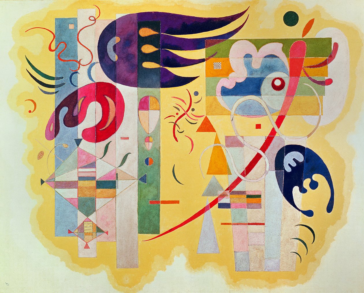 Dominantní fialová, 1934 (olej a písek na plátně) od Wassily Kandinsky