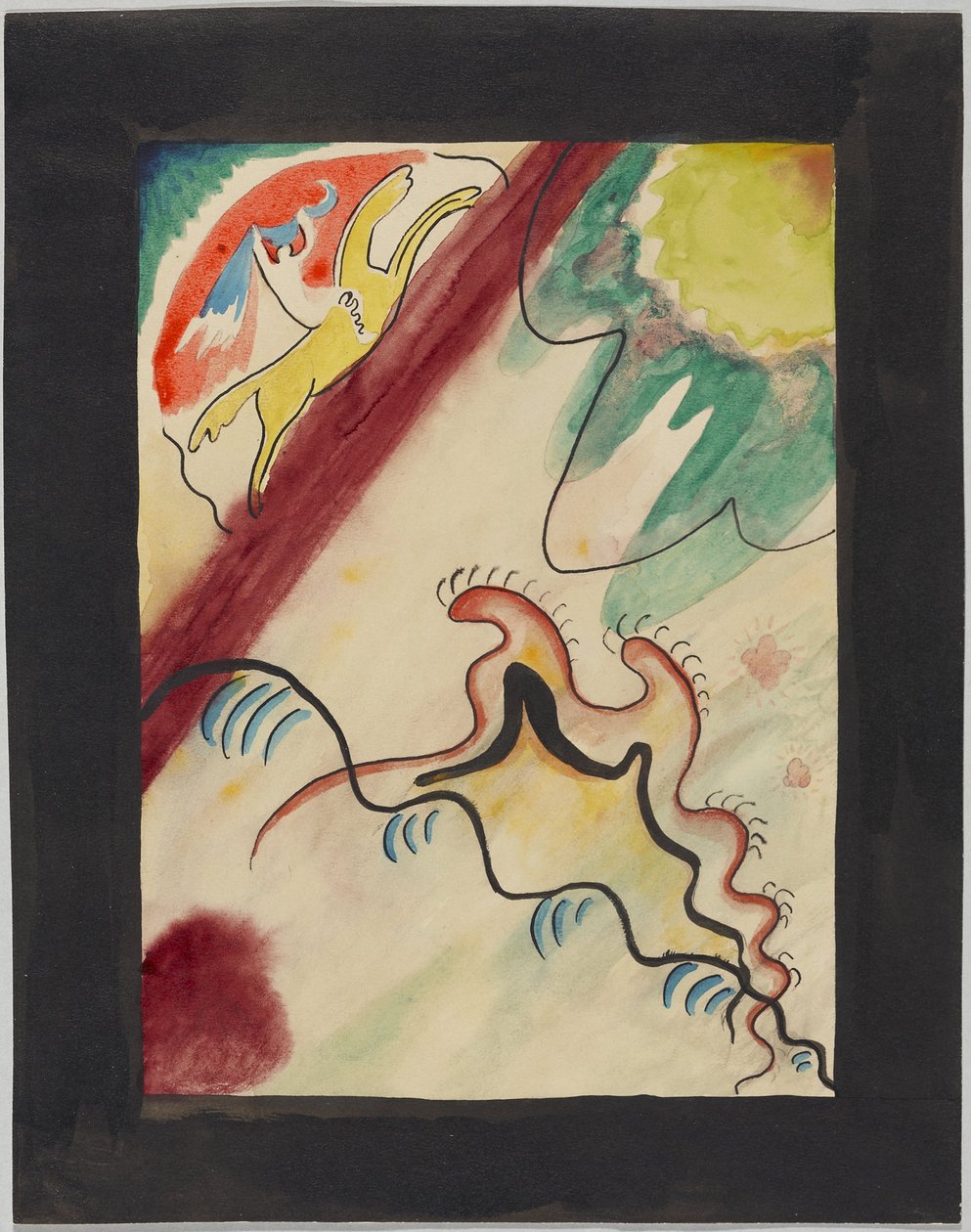 Návrh na obálku almanachu "Der Blaue Reiter" od Wassily Kandinsky