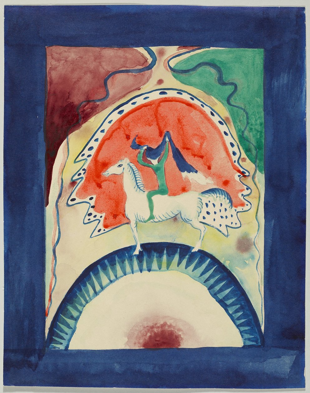 Návrh na obálku almanachu "Der Blaue Reiter" od Wassily Kandinsky