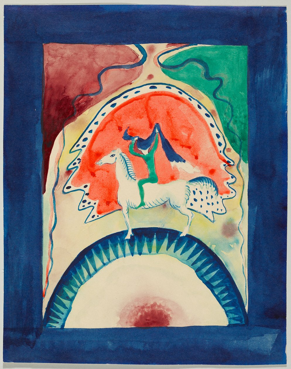Návrh obálky almanachu "Der Blaue Reiter" od Wassily Kandinsky