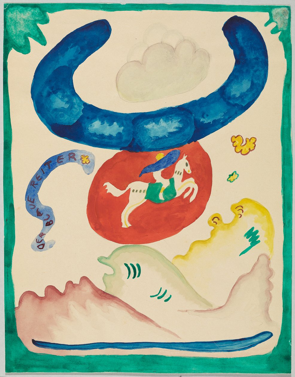 Entwurf für den Umschlag des Almanachs "Der Blaue Reiter" od Wassily Kandinsky