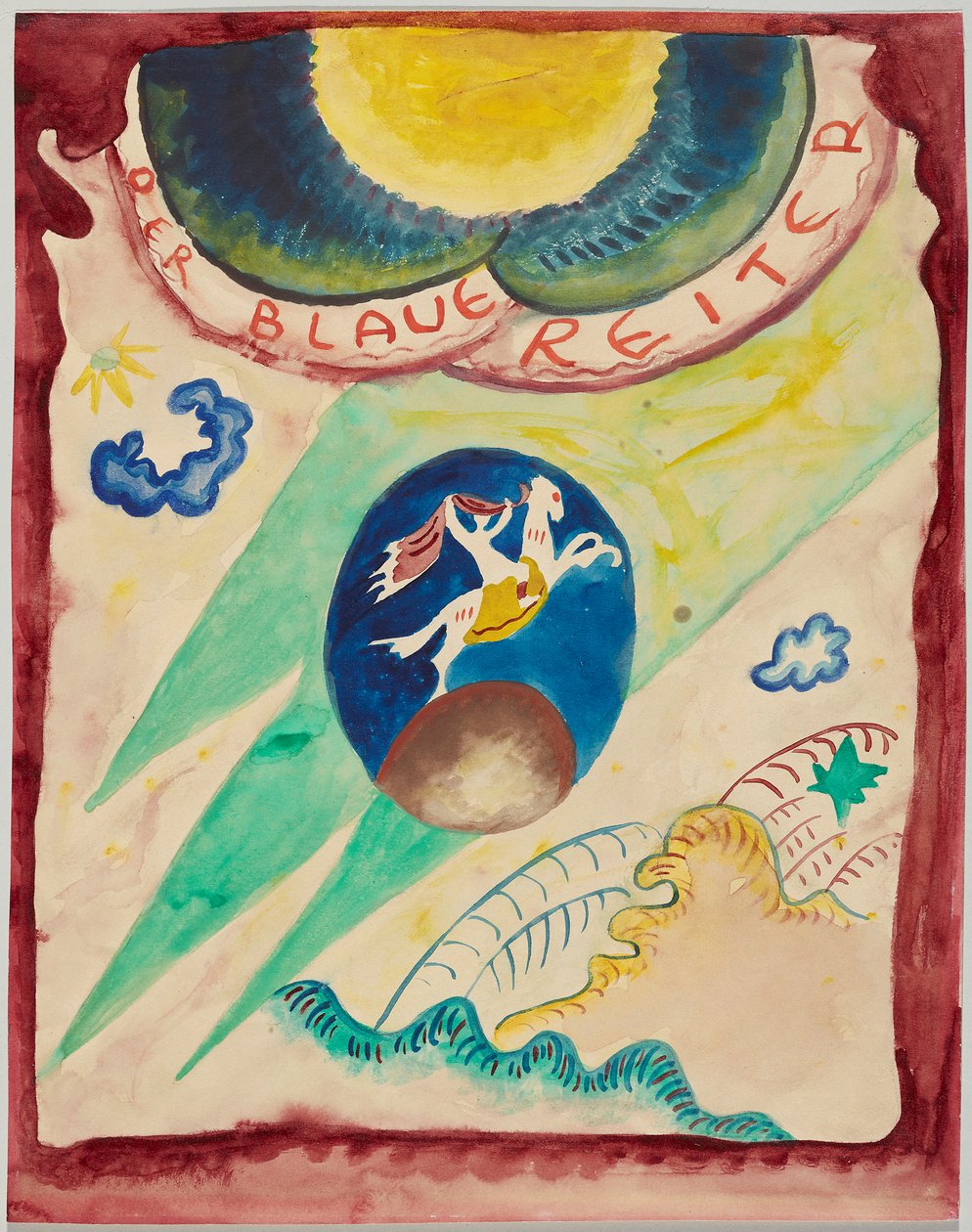 Entwurf für den Umschlag des Almanachs "Der Blaue Reiter" od Wassily Kandinsky