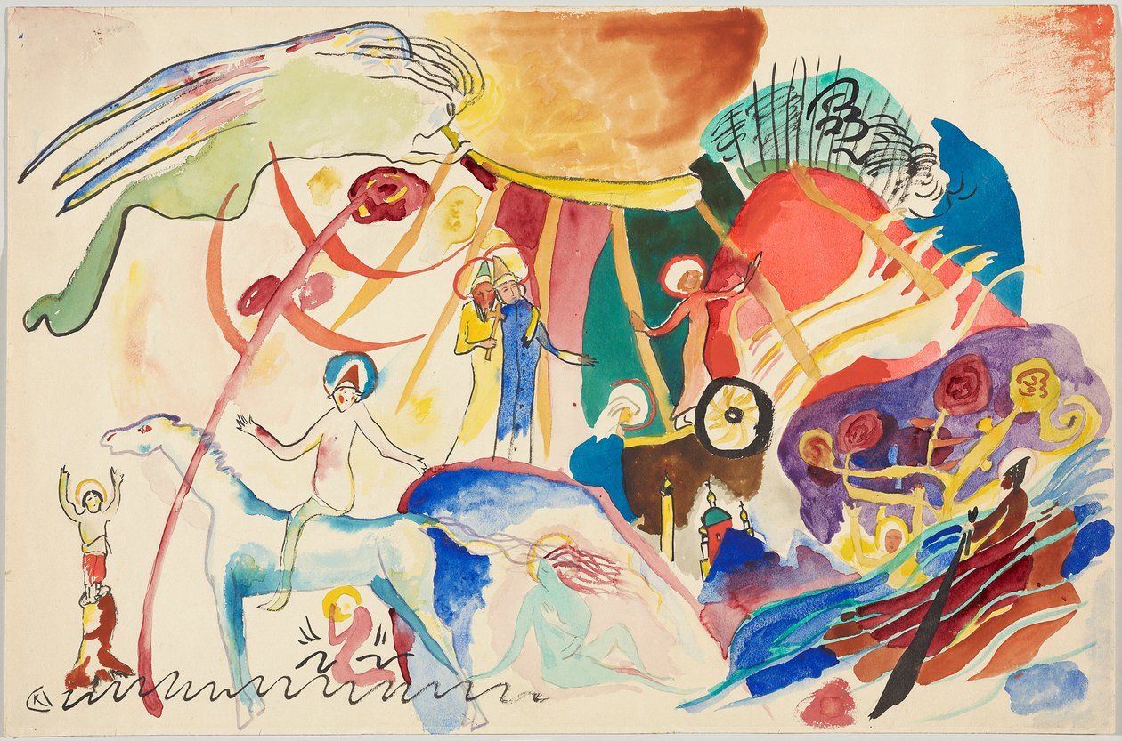 Návrh k dílu „Všech svatých II (kompozice se svatými)“ od Wassily Kandinsky