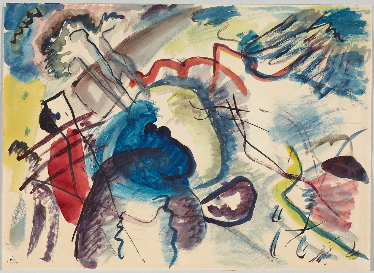 Návrh k „Obrazu s bílým okrajem“ od Wassily Kandinsky