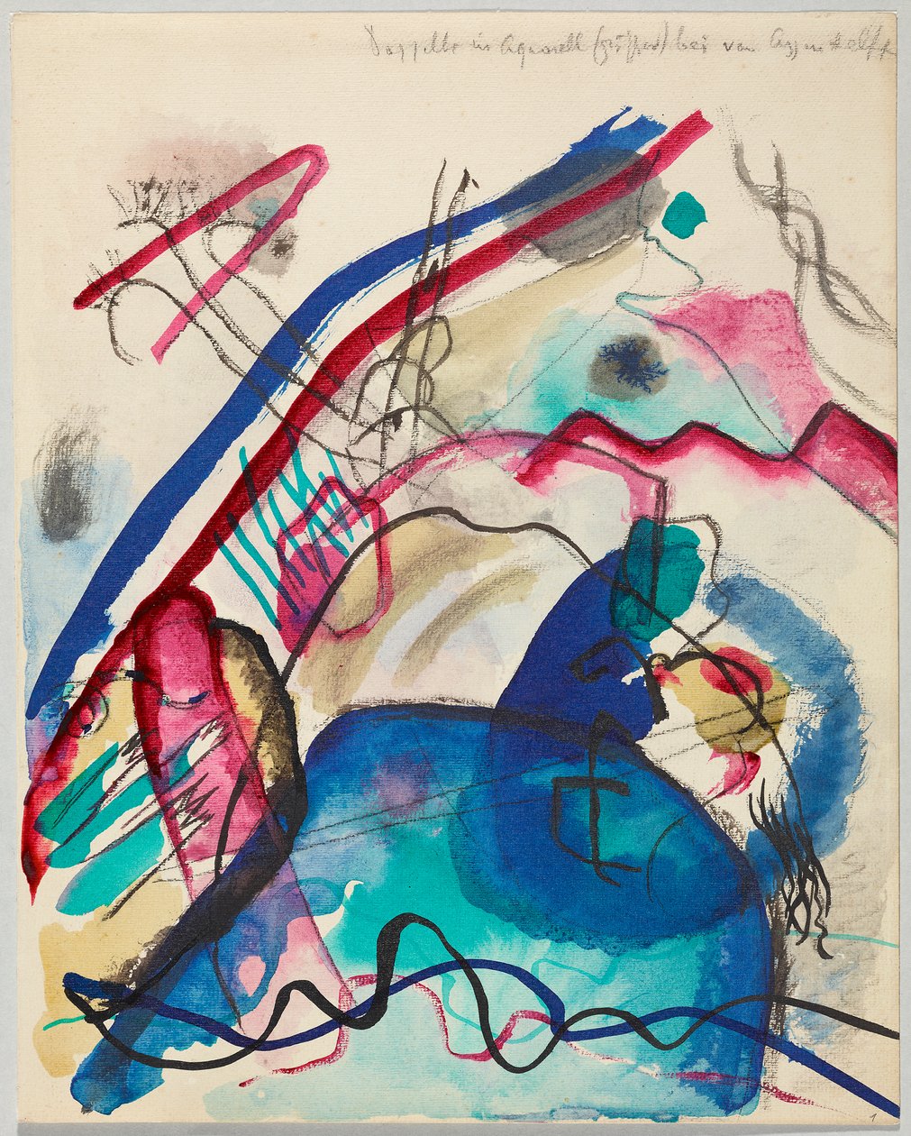 Návrh k „Obrazu s bílým okrajem“ od Wassily Kandinsky
