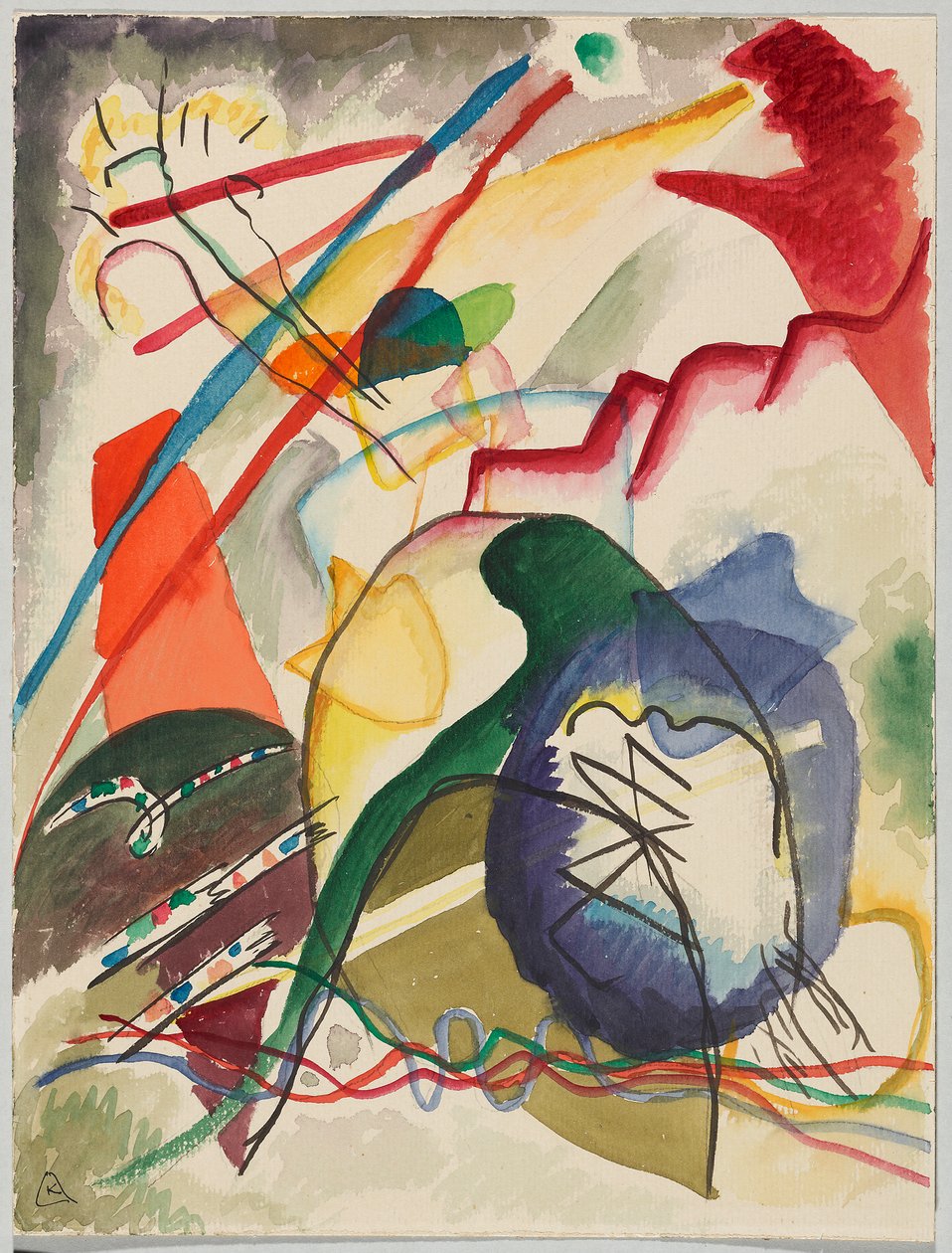 Návrh k dílu „Obraz s bílým okrajem“ od Wassily Kandinsky