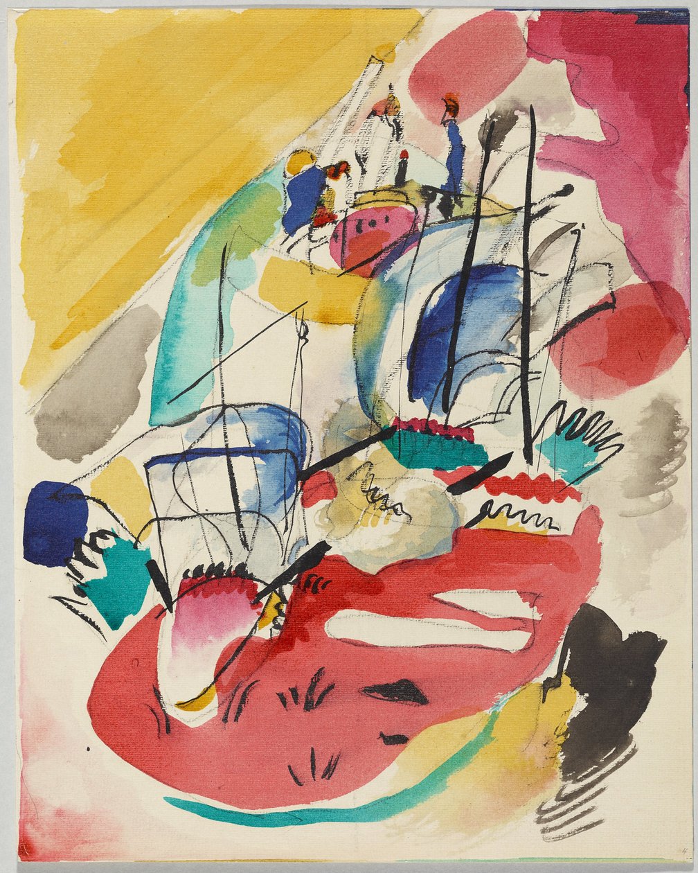 Návrh na „Improvisation 31 (Námořní bitva)“ od Wassily Kandinsky