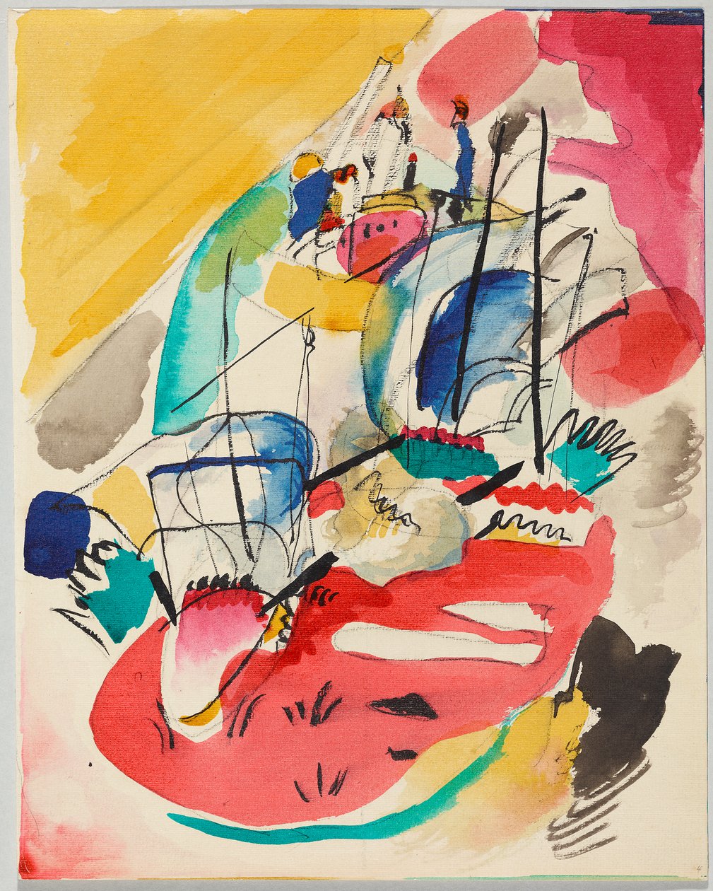 Návrh k "Improvizaci 31 (Námořní bitva)" od Wassily Kandinsky