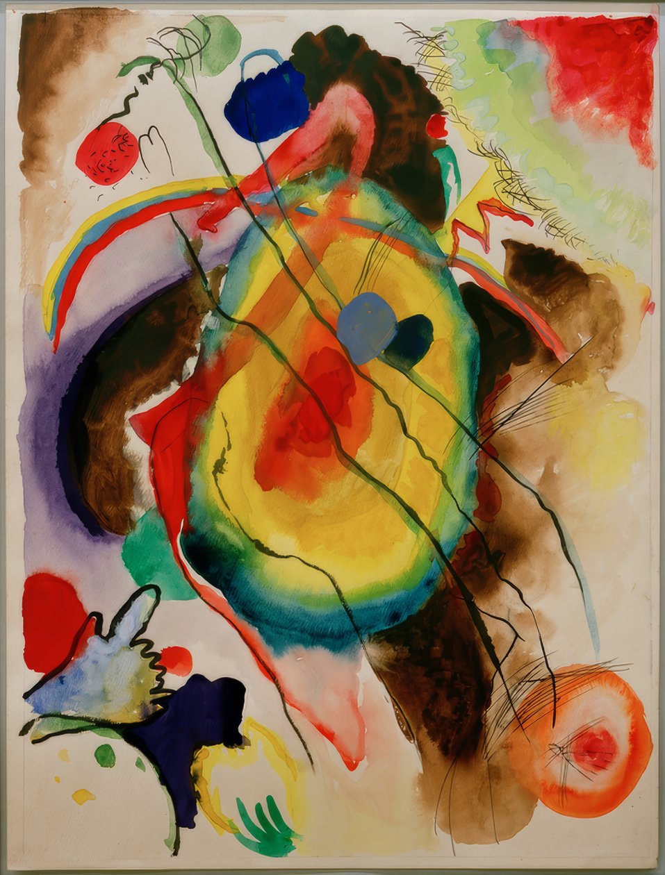 Návrh na nástěnnou malbu pro Edwina R. Campbella od Wassily Kandinsky